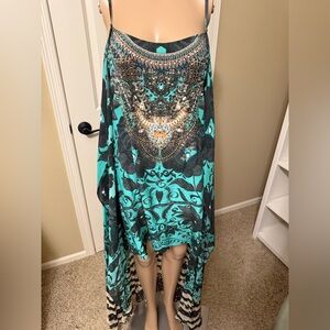 Camilla Turquoise and Black Embellished Dress